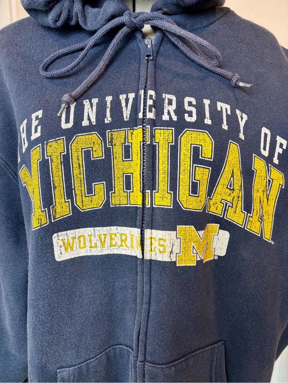 Jansport VTG University of Michigan Navy Zip-Up Hoodie, Men’s L, GUC - Picture 3 of 8